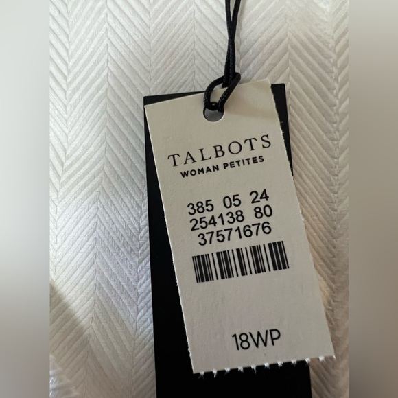 Talbots Top Faux Wrap White Blouse Side Zip Ruching NWT Women’s Petite 18WP 18 P - Picture 7 of 11